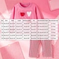 thumbnail image 4 of Toddler Girls 2 Piece Outfit 3D Plush Heart Print Crew Neck Sweatshirt Red Gingham Straight Pants Cute Soft Kids Clothing Set For Daily Holiday Wear 3-4 Years, 4 of 9