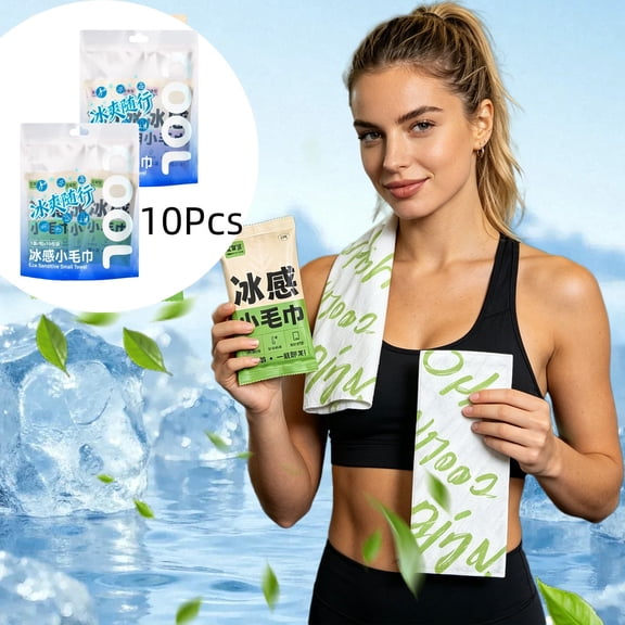 Ouuluon 10 Pack Cooling Towels, Portable Reusable Cooling Neck Towel, 24x8in Cool Towels for Outdoor Sports Travel Spa