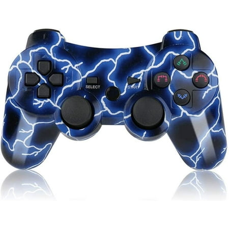 Wireless Controller for PS3 , Double Shock Game Remote for Playstation 3/PC Gamepad Joystick with Charge Cord(Blue)
