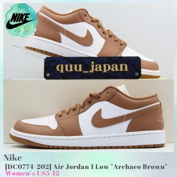 Nike Air Jordan 1 Low Archaeo Brown DC0774-202 Women's US5-12 NEW