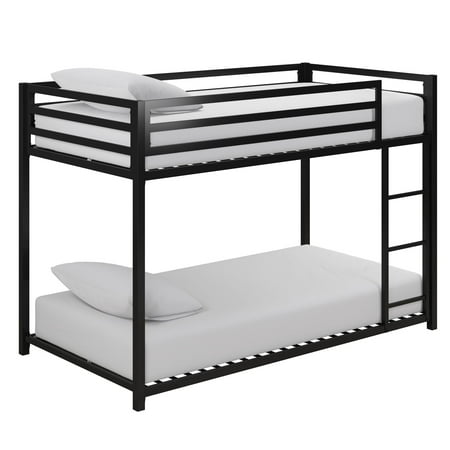 DHP Miles Metal Bunk Bed, Black, Twin over Twin (B07K2VJW2D)