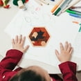thumbnail image 3 of MasteelfCA 1 Set Wooden Hexagon Puzzle Geometry Shape Pattern Blocks Brain Teaser Toy, 3 of 7