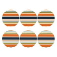 thumbnail image 2 of Balery 6 Pcs Colorful Pastel Stripesleather Coasters Set, Drink Table Cup Coasters For Living Room Kitchen Coffee Decor, 2 of 9