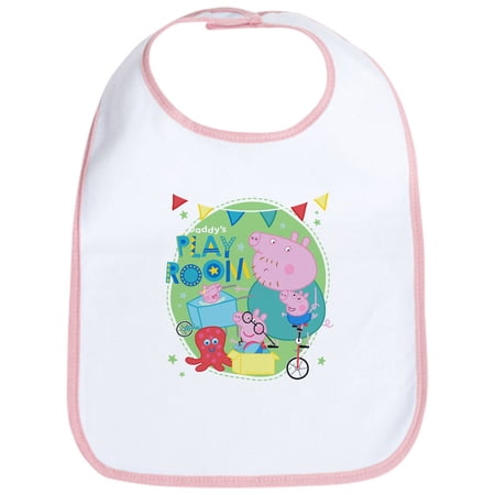 CafePress - Peppa Pig: Daddy s Play Room - Cute Cotton Cloth Baby Bib Toddler Bib