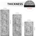 thumbnail image 2 of Boho Kitchen Rugs Sets of 3 Non Slip Rubber Kitchen Mats for Floor Machine Washable Runner Rug Set for Kitchen Laundry Room Entryway Light Black, 2 of 6