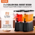 thumbnail image 2 of VEVOR Beverage Dispenser, 3 Gallon x 2 Drink Dispensers for Parties, Plastic Juice Dispenser with Stand Spigot Lid, Iced Tea Lemonade Juice Water Dispenser, for Restaurants, Hotels, Parties, 2 of 9