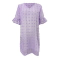 thumbnail image 5 of Kureaily Hot Women's Summer Short Sleeve V Neck Mini Dress Chiffon Polka Dot Flowy Short Dress, 5 of 5