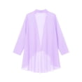 thumbnail image 5 of Oyolan Cardigans Kimono pour Femmes en Mousseline Transparente, Cache-Maillots Décontractés Amples à devant Ouvert, Boléro, Vêtement d'Extérieur Lavande 3TG, 5 of 5