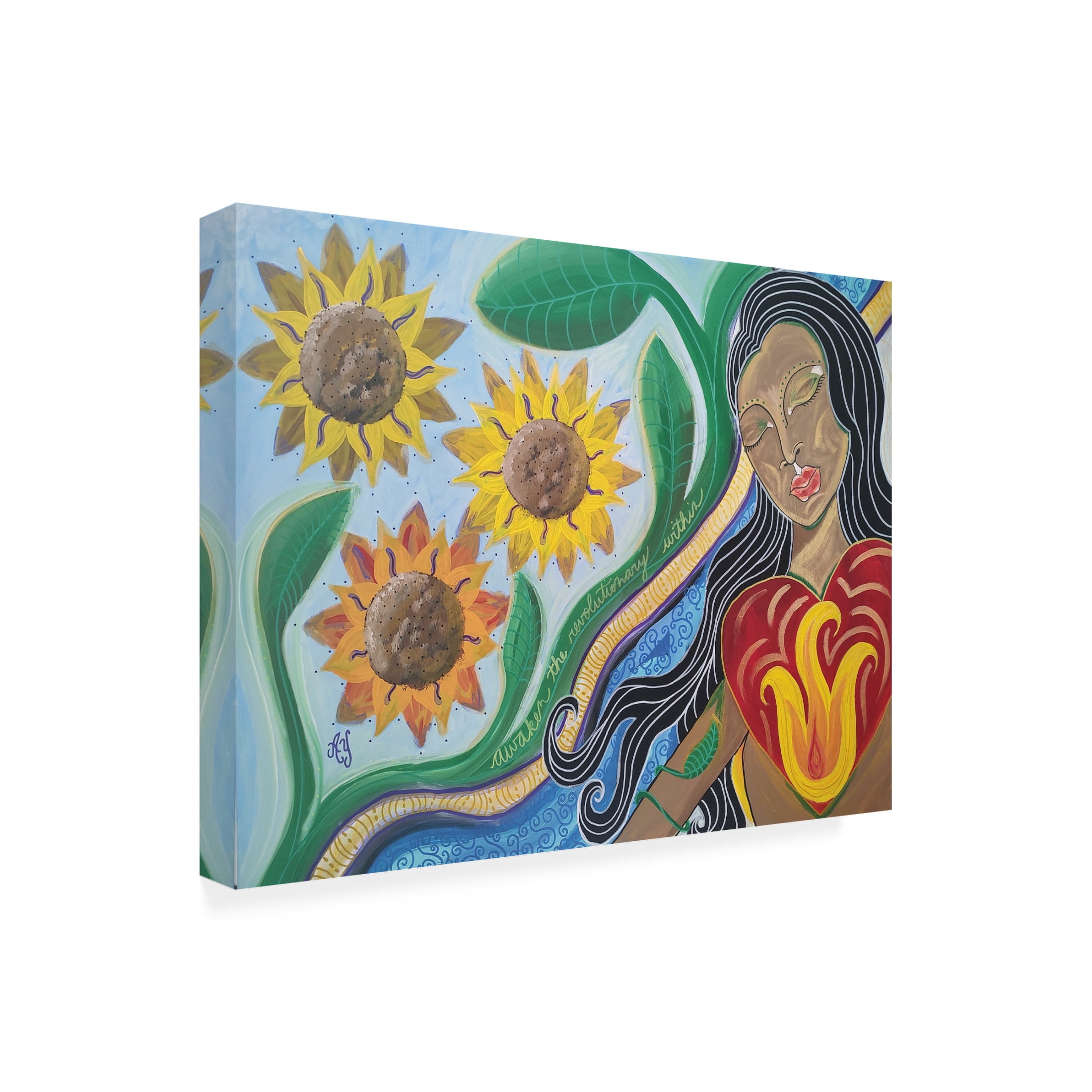 Canvas Wall Art - Rev. Dr. Angela Yarber 'Goddess of Revolution' Wall Art for Living Room, Bedroom, or Office Décor by Trademark Fine Art - 47 x 35 Inches