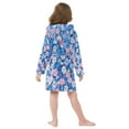 thumbnail image 7 of FORMRS Niños Bathrobe Unisex Hooded Robe Soft Plush Pajamas Sleepwear, Size 4-6T, Blue Daisy, 7 of 7