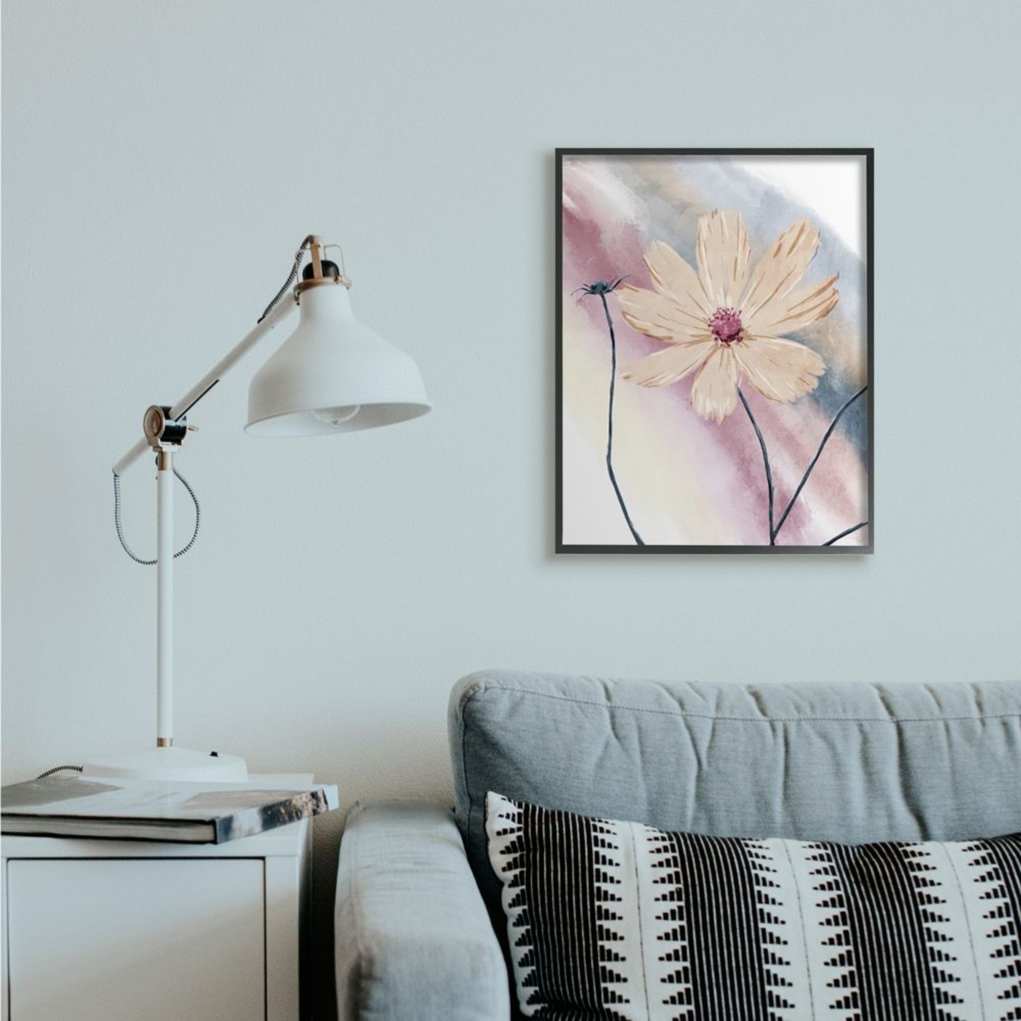 Stupell Industries Defined Beige Floral Soft Muted Rainbow Design by Onrei