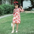 thumbnail image 6 of Otqutp Toddler Girls Chinese Retro Qipao Dress Flower Embroidery Short Sleeve Cheongsam for New Year Cute Elegant 𝗧ang Suit, 6 of 8