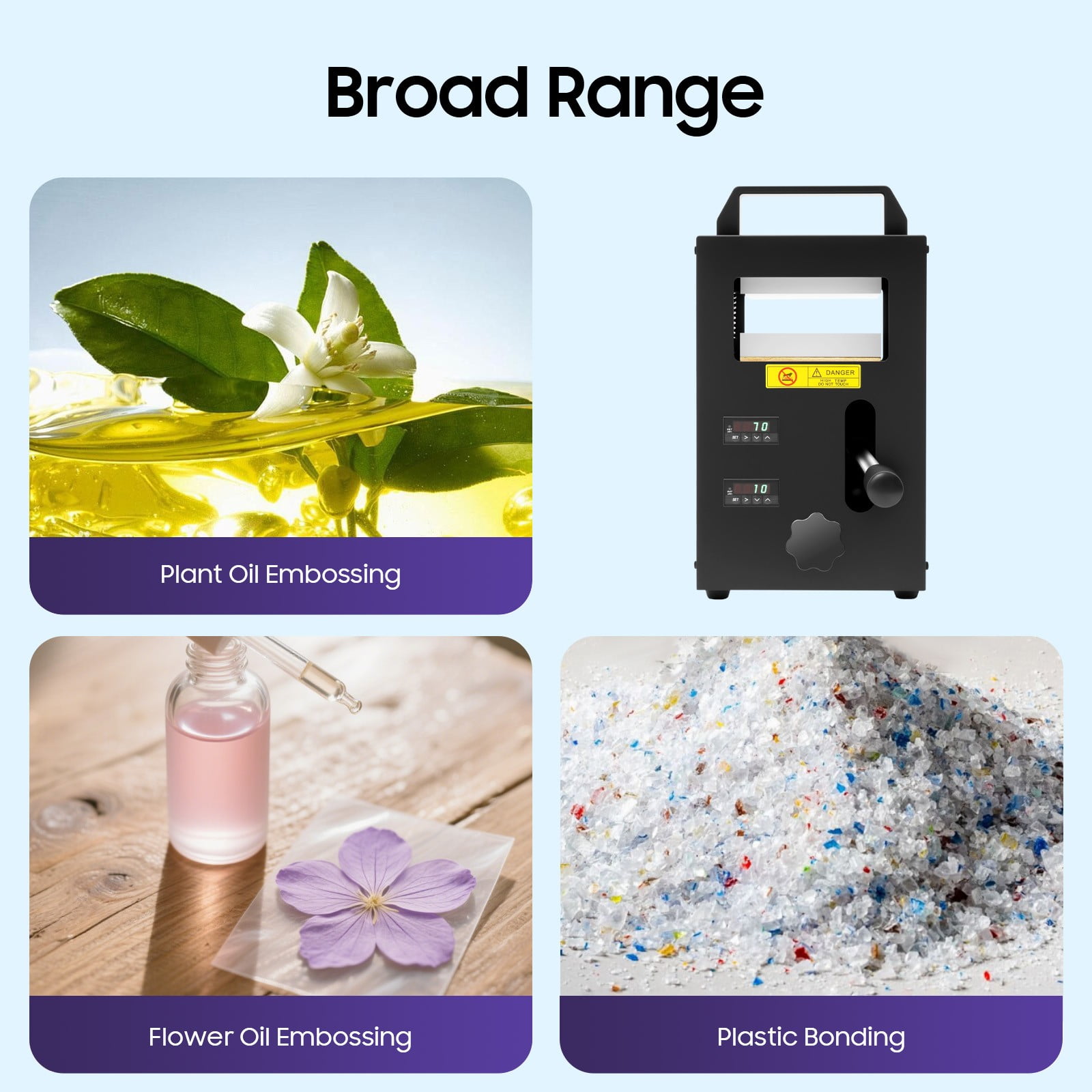 Hydraulic Heat Press Machine Heat Press Machine with Dual Heating Plates 800W for Plant&Flower Oil Embossing