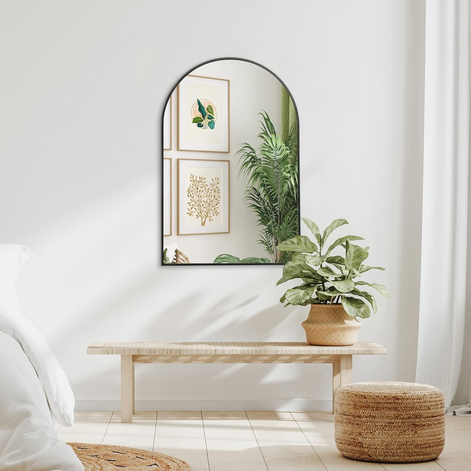 Americanflat Framed Arched Mirror 20x30" - Black Wall Mirror for Bathroom, Entryway Hall, Living Room, Bedroom - Curved Arch Mirror