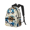 thumbnail image 2 of Gaeub Animals Driving Police Car School Backpack Waterproof Bookbag for Men Women College High School Bags, 2 of 8