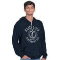 thumbnail image 5 of Funny Nautical Sea Captain Anchor Pun Zip Up Hoodie Men's Women's Brisco Brands X, 5 of 6