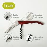 Truetap Metallic Red Double Hinged Waiters Corkscrew by True