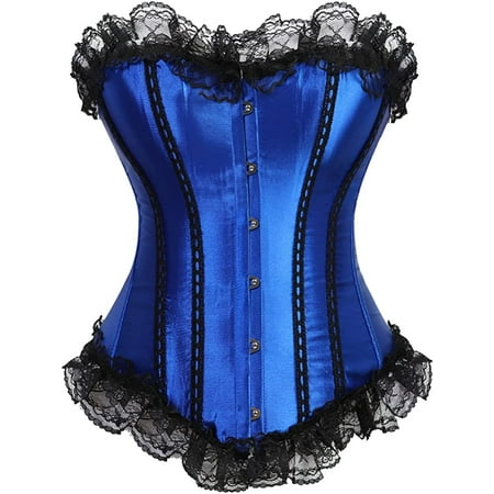 

QWZNDZGR Plus Size Corsets for Women Floral Overbust Corset Top Bustier Lingeire
