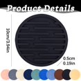 thumbnail image 3 of Round Silicone Drink Coaster, 10cm Heat Resistant Table Mat, Non Slip Cup Pad – Multiple Colors, Coffee, 3 of 5