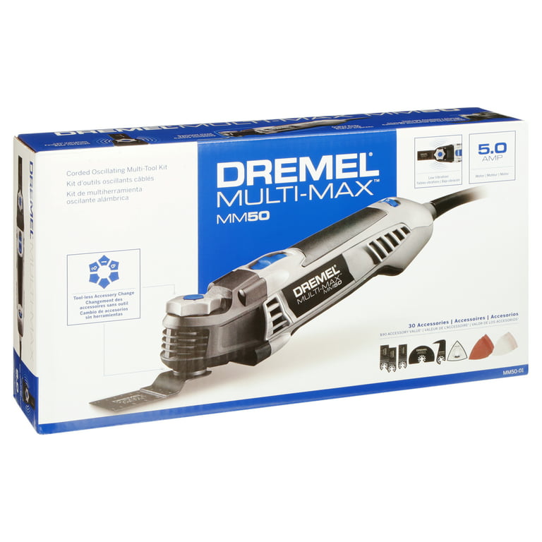 Dremel MM50-01 5-Amp Variable Speed Multi-Max Corded Oscillating Tool Kit  with 30 Accessories and Storage Bag, Great For Drywall, Nails, Removing