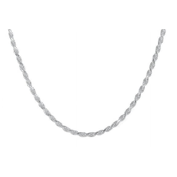 Solid 925 Sterling Silver 7" Diamond Cut Rope Chain Bracelet – 2.5MM, Made in Italy, for Women & Men