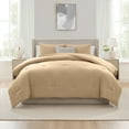 thumbnail image 3 of Virtu Comforter Sets, All Season Lightweight Solid King Size Comforter Sets, 3-Pc Bedding Sets, Beige, 3 of 8