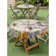 thumbnail image 4 of Outdoor Tablecloths with Umbrella Hole & Zipper, Spring Wildflowers Round Tablecloths 60 Inch, Watercolor Tulip Floral Leaf Plant Beige Waterproof Table Cloth, Patio/Pool/Picnic Table Covers, 4 of 8