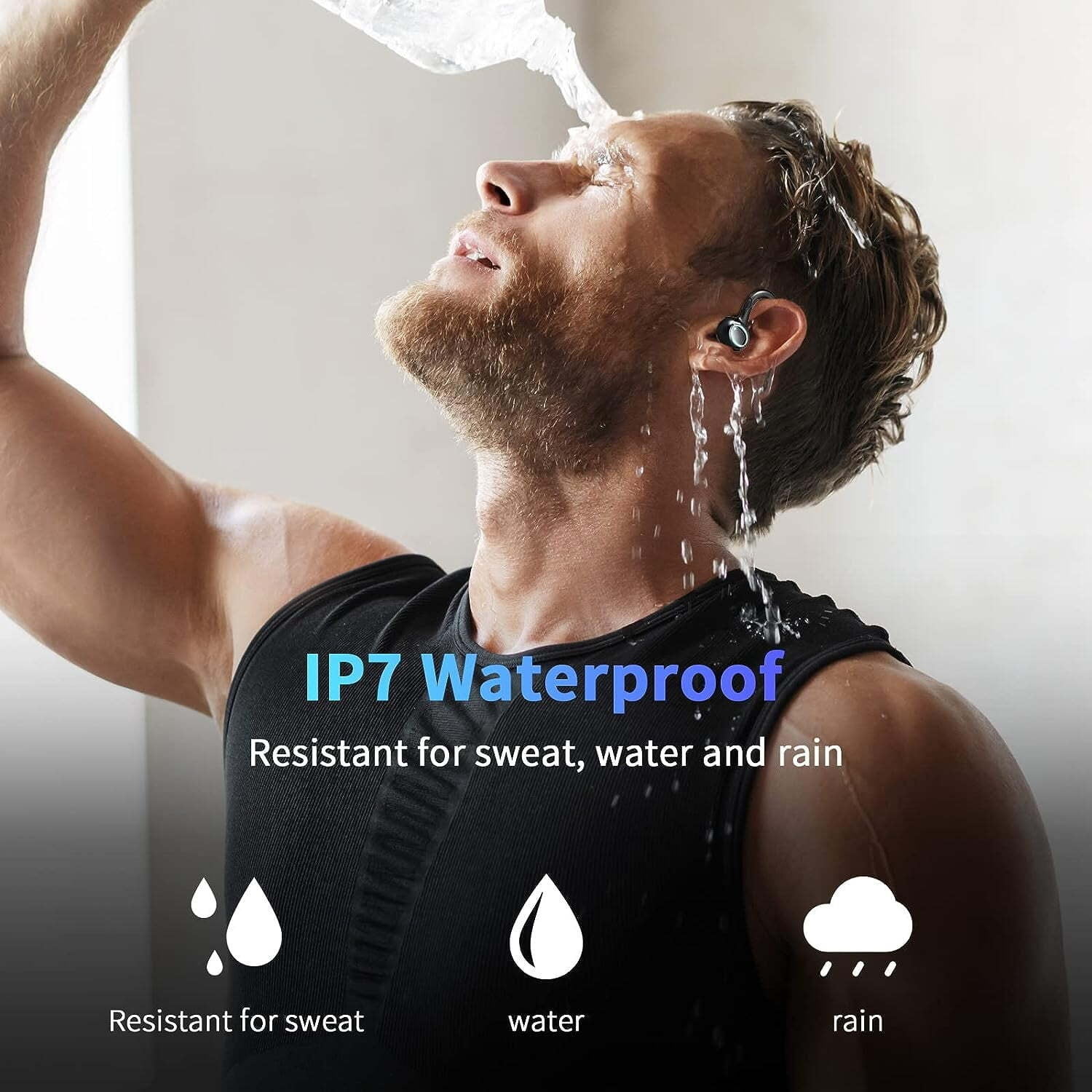 Wireless Earbuds, Bluetooth 5.1 Headphones with Mic, IP7 Waterproof Ear Hooks