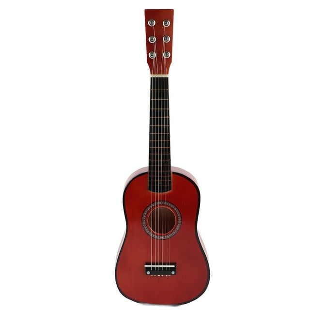 Guitarra de madera de 23 pulgadas, instrumento musical educativo, juguete para niños, estudiantes, principiantes (café)
