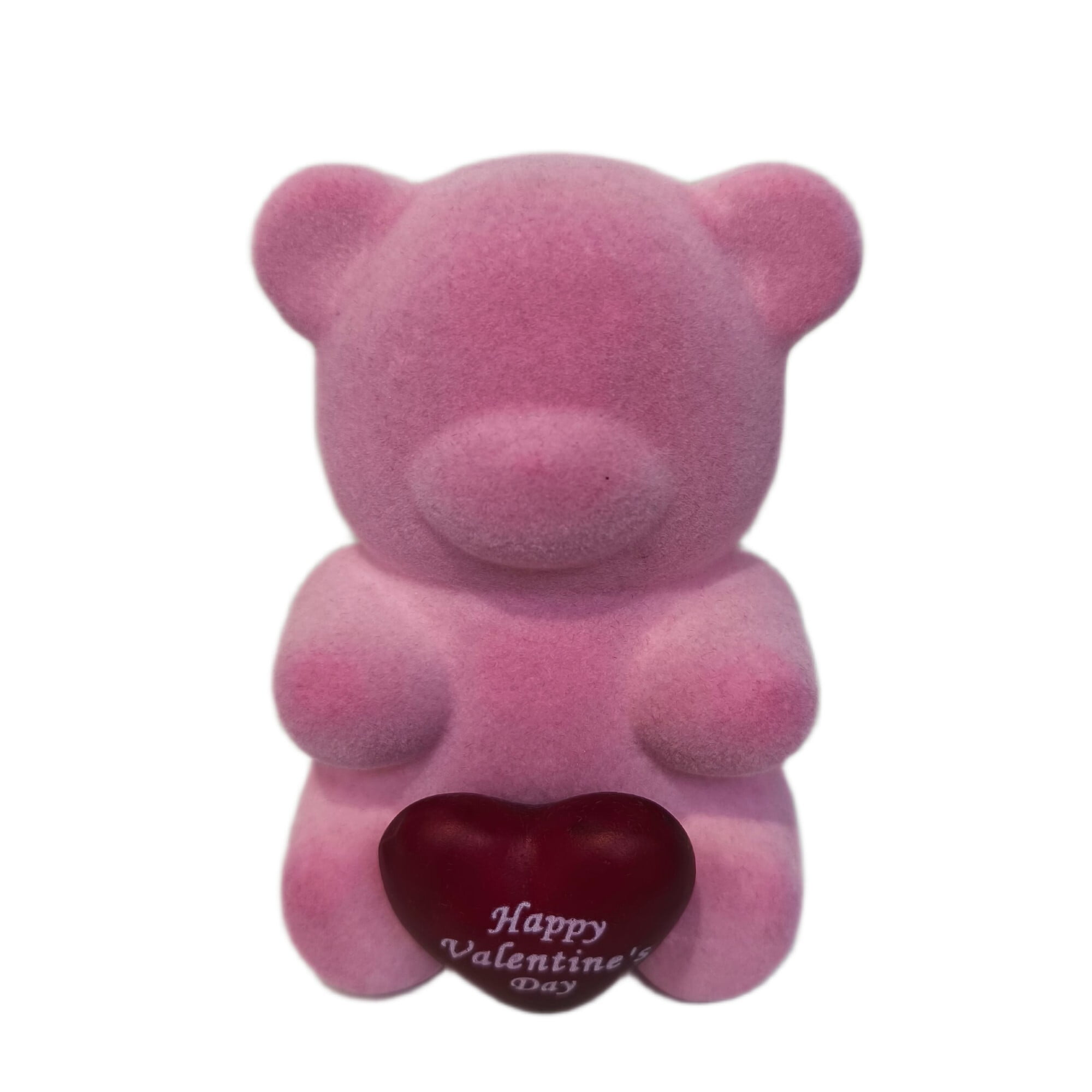 Valentine's Day Small Flocked Pink Bear Decor, 4 in, by Way to Celebrate
