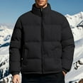 thumbnail image 2 of Mens Puffer Jacket Winter Coats Hood less Quilted Down Jackets Black XXXXXL, 2 of 9