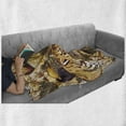 thumbnail image 6 of Tiger Soft Flannel Fleece Throw Blanket, Tropical Animals of Bengal and Toucan Harmonious Nature, Cozy Plush for Indoor and Outdoor Use, 50" x 70", Earth Yellow Dark Blue, by Ambesonne, 6 of 6