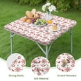 thumbnail image 4 of Red Christmas Snowflake Pattern Square Fitted Tablecloth with Elastic Edge,Square Table Cover,Washable Elastic Table Cover for Home Kitchen Party Decor 34"x34", 4 of 6