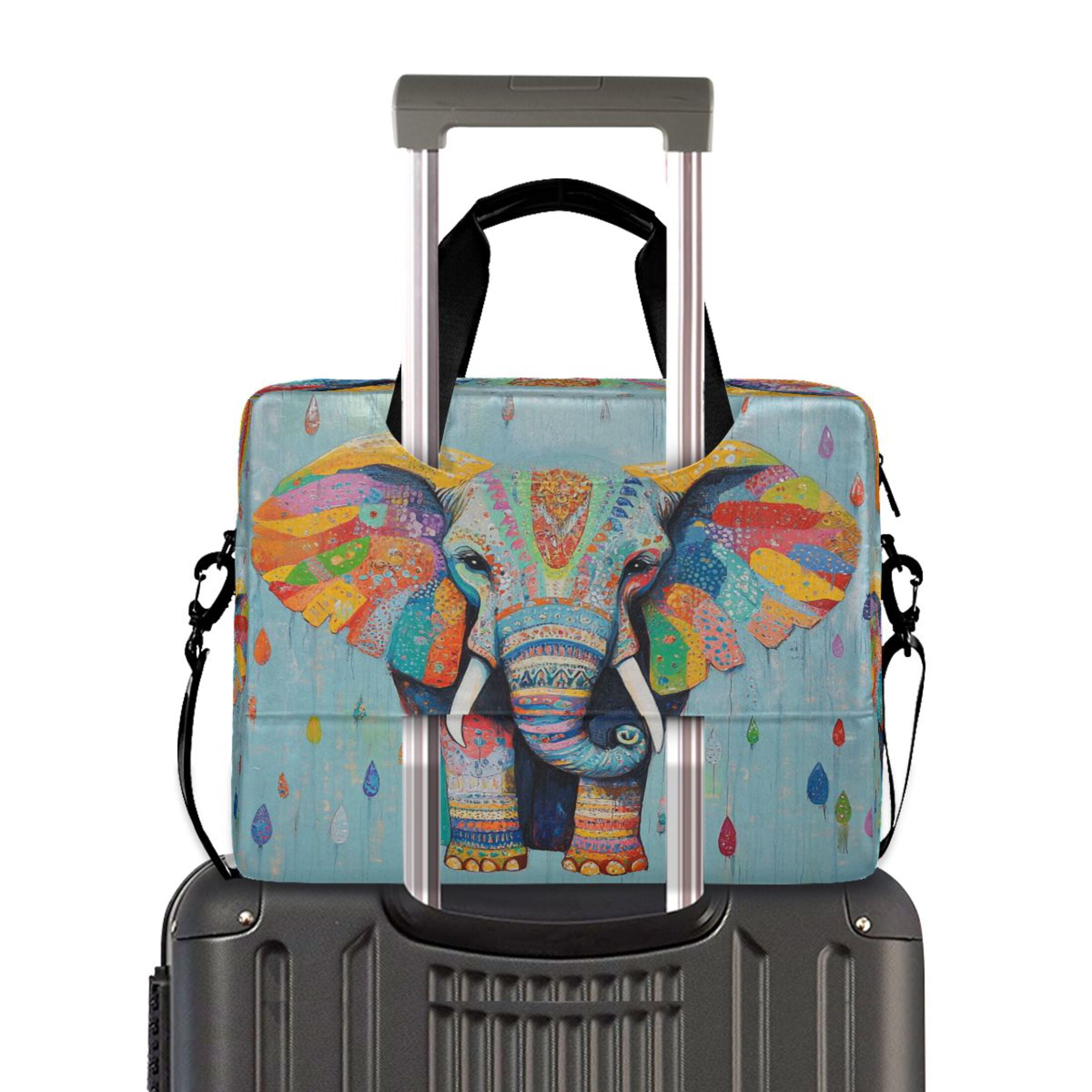 Laptop Bag Laptop Briefcase 15.7 x 3 x 11.8 Inches Laptop Bag Briefcases Laptop Storage Travel Laptop Bag Work Laptop Bag Colorful Cool Elephants