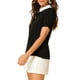 thumbnail image 5 of INSPIRAR CHIC Blusa de Mujer Vintage con Cuello Peter Pan, Manga Corta con Contraste, Talla 2XL, Negra, 5 of 7