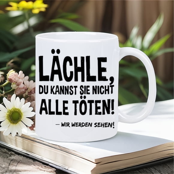 Réveillez-vous pour une Journée Lumineuse avec Notre Tasse Audacieuse et Élégante L Cheln du Kannst Sie Nicht Alle Toten en Céramique Imprimée, Tasse Originale Lavable au Lave-Vaisselle, Utilisable comme Cadeau pour les Autres