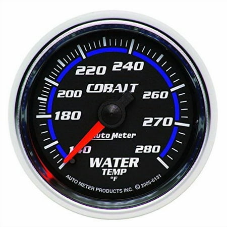 Autometer 6131 Cobalt Water Temperature Gauge, 2-1/16", 140-280 F, Mechanical