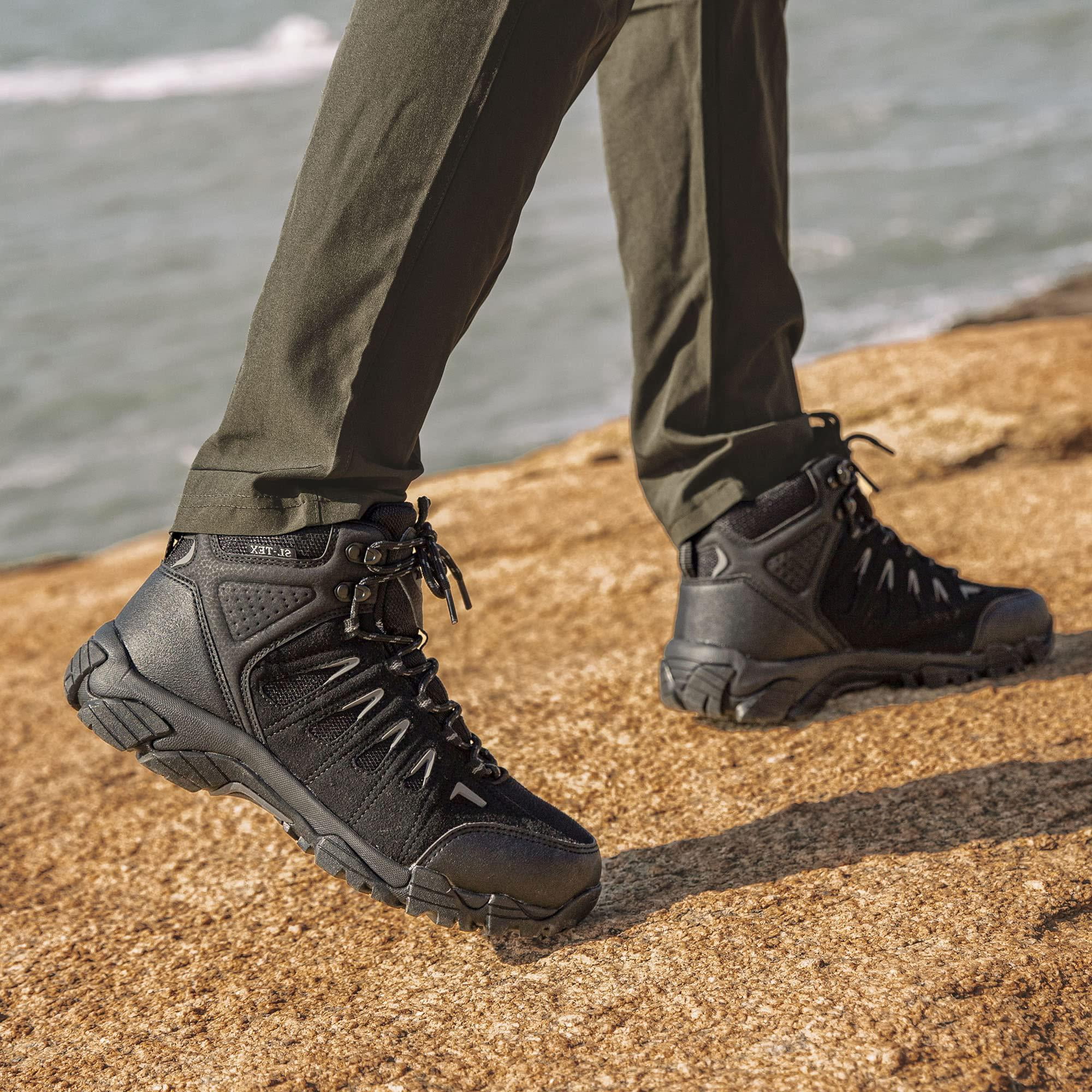 COM STAR Men’s Hiking Boots Mid-Top Outdoor Trekking Shoes Comfortable Durable Trail Boots for Camping, Climbing, Hiking & Outdoor Walking