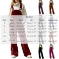 thumbnail image 4 of Bovxnpu Womens Velvet Overalls Wide Leg Bib Overall Jumpsuits Suspender Cargo Winter Casual Pants, 4 of 8