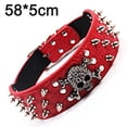 thumbnail image 2 of Skull and Crossbones Collar de perro con pinchos de piel sintética de aligátor negro, ajustable MFZFUKR CPB-US-YY739-2, 2 of 4