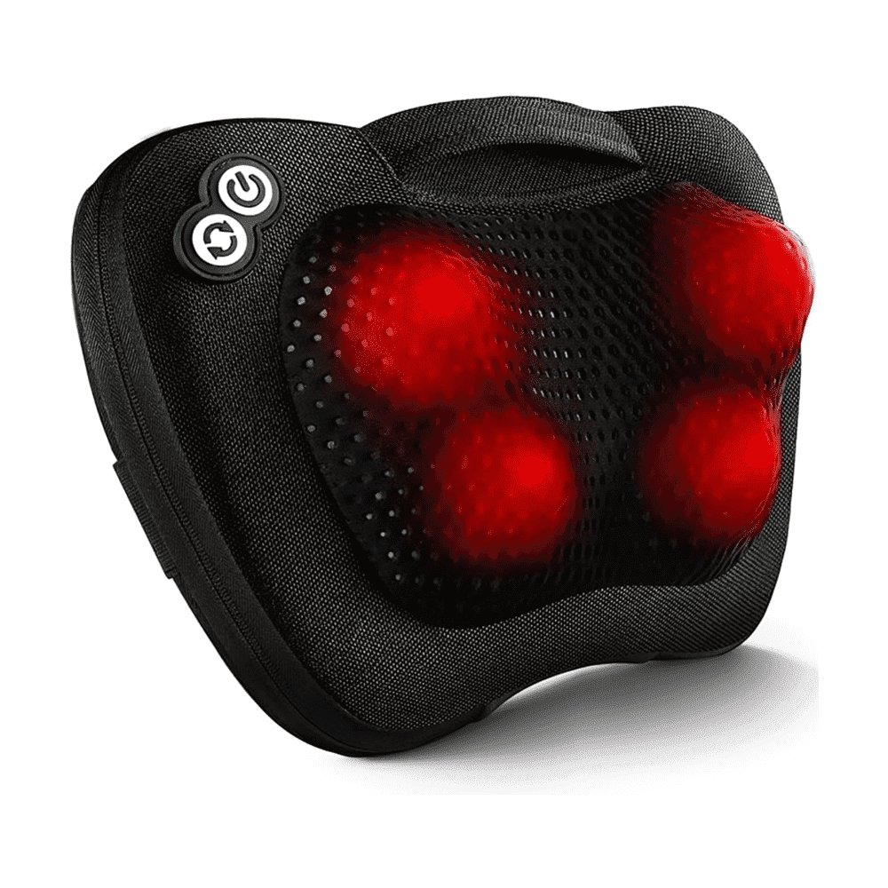 Relax Smart Shiatsu Neck & Back Massager with Heat - Deep Tissue Kneading Pillow