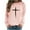Pink, variant on Easter Day Long Sleeve Top Women Blouses Tees Cross Letter Blessed Print T Shirts Tops Shirts Crew Neck Raglan Sleeve Casual Tshirts Cute Clothes Workout Clothes Gray L