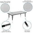 thumbnail image 4 of Flash Furniture Emmy 2 Piece 76" Oval Wave Flexible Grey Thermal Laminate Activity Table Set - Height Adjustable Short Legs, 4 of 14