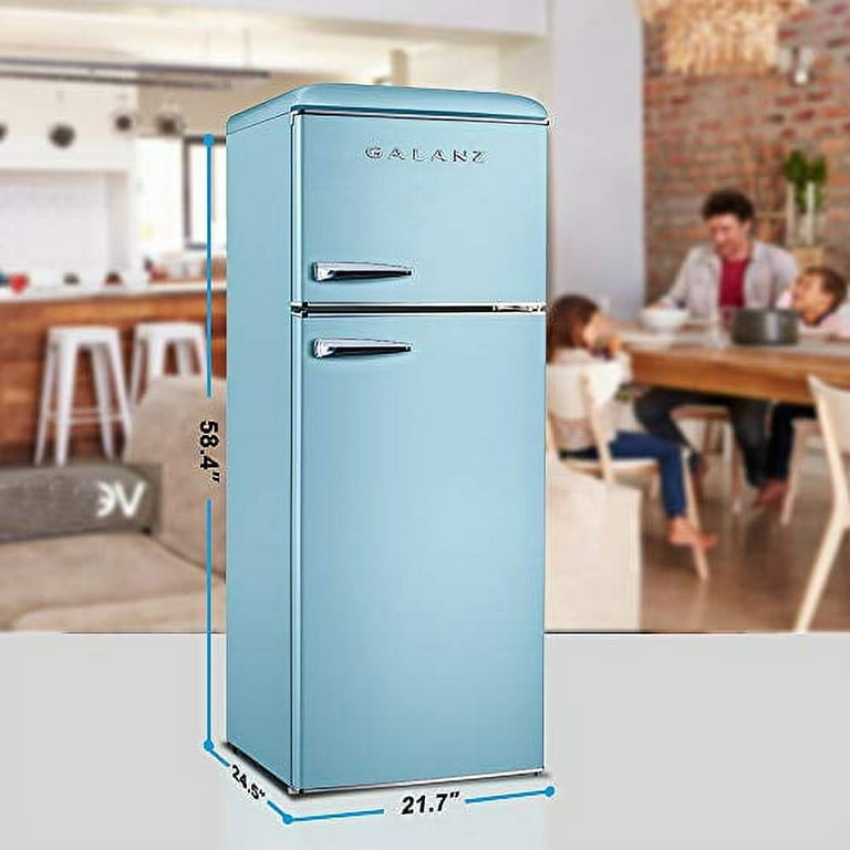 Galanz GLR74BS1E04 Retro Refrigerator with Bottom Mount Adjustable  Mechanical Thermostat with Freezer, Versatile Door Storage, 7.4 Cu.Ft,  Stainless