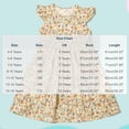 thumbnail image 2 of Aline Floral Dress Girls Ruffle Sleeve Casual Cute Summer Dresses Cotton Going Out Trendy Outfits Khaki, 8 Years, 2 of 7