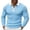 Blue, variant on Men's Vertical Ribbed Long Sleeve Zip Top, Contrast Collar Half Zip Slim Cut Stretch Knit Casual Shirt in Solid Colors