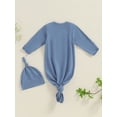 thumbnail image 5 of WIBACKER Newborn Baby Knotted Gown Infant Cotton Long Sleeve Sleeper with Mitten Cuffs, Baby Girl and Boy Sleep Gown, 5 of 7