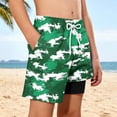 thumbnail image 4 of ATOGUTA Swim Shorts for Boys with Liner Bathing Suits Summer Quick Dry Swimwear Swim Trunks Size 5T-14, Green, 4 of 6
