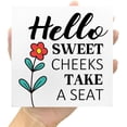 thumbnail image 7 of Zomyto 7"x7" Funny Bathroom Wood Block Signs,Hello Sweet Cheeks Take a Seat Wooden Box Sign for Bathroom Shelf Toilet Tabletop Desk Decor, 7 of 7