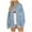 Blue, variant on Black Jean Jacket Women Women's Fashion Long-Sleeved Casual Button Loose Jacket with Burrs and Holes S-66 White XL